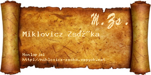 Miklovicz Zsóka névjegykártya